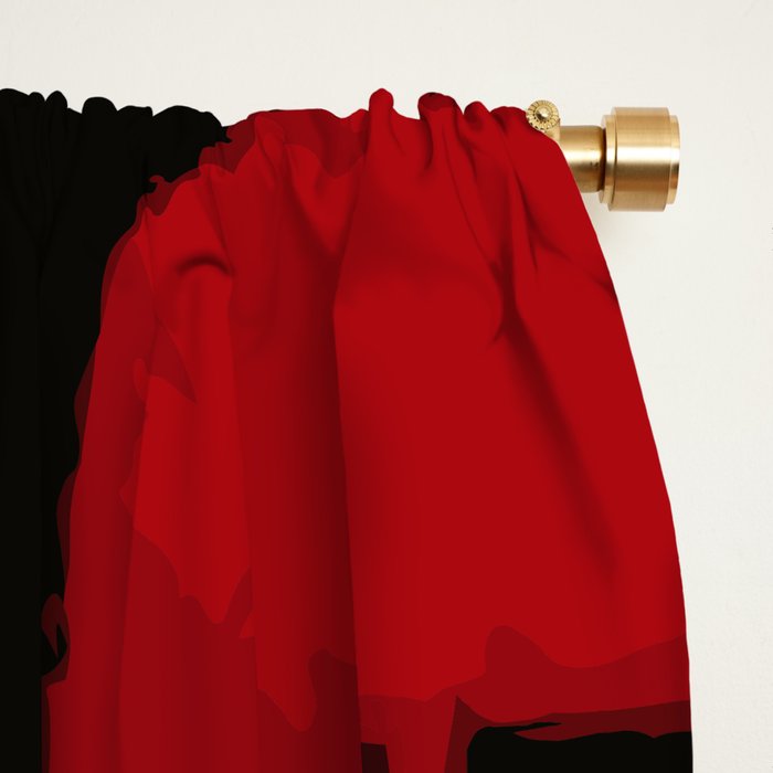 Zen abstract minimal red yellow and black Window Curtain Gallery Image 2