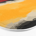 Zen abstract minimal red yellow and black Bath Mat Gallery Image 3