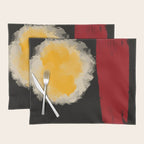 Zen abstract minimal red yellow and black Placemat Gallery Image 1