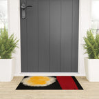 Zen abstract minimal red yellow and black Welcome Mat Gallery Image 3
