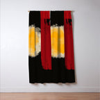 Zen abstract minimal red yellow and black Window Curtain Gallery Image 3