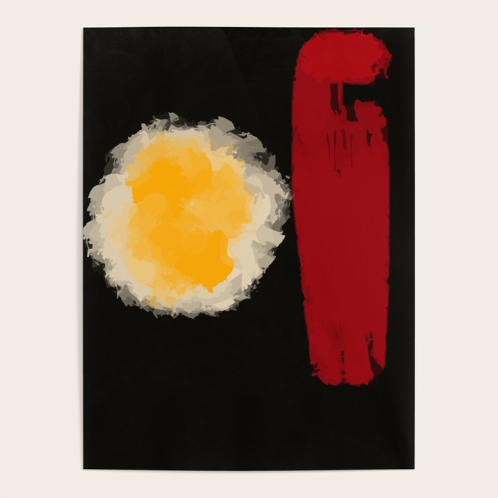 Zen abstract minimal red yellow and black Poster Gallery Image 4