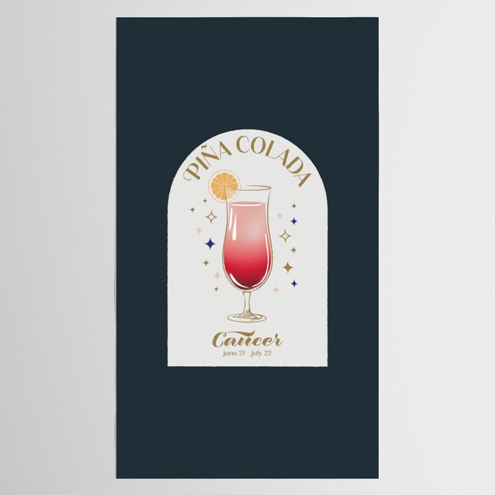 Pina Colada Cocktail Zodiac Sign Tablecloth Gallery Image 2