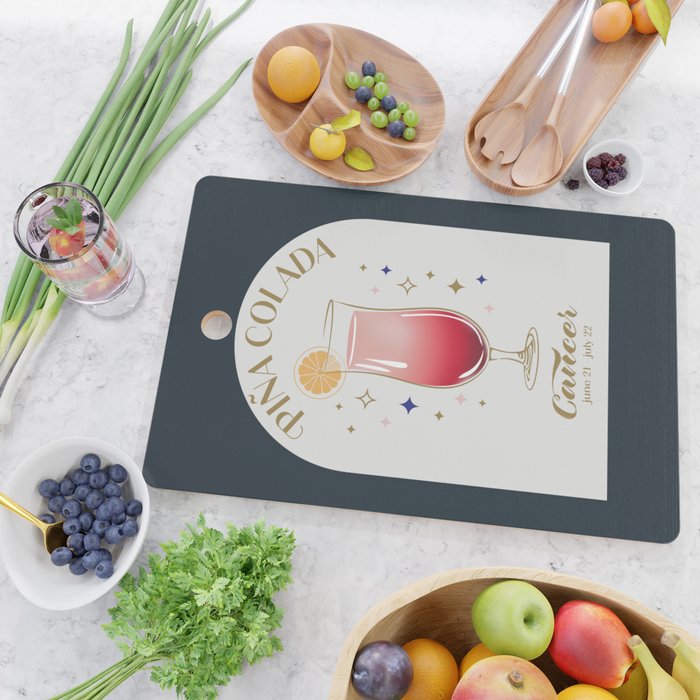 Pina Colada Cocktail Zodiac Sign Cutting Board Gallery Image 2