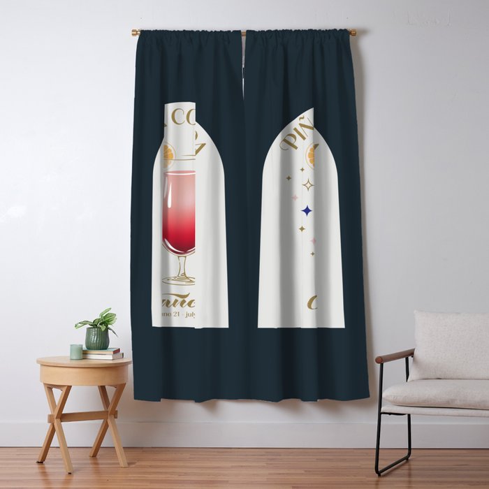 Pina Colada Cocktail Zodiac Sign Window Curtain Gallery Image 5