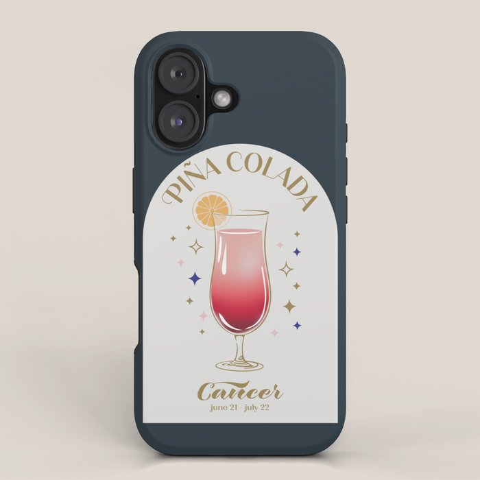 Pina Colada Cocktail Zodiac Sign iPhone Case Gallery Image 1