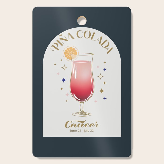 Pina Colada Cocktail Zodiac Sign Cutting Board Gallery Image 1