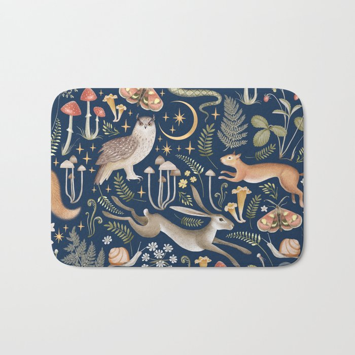 Enchanted Magical Midnight Forest Bath Mat Gallery Image 1
