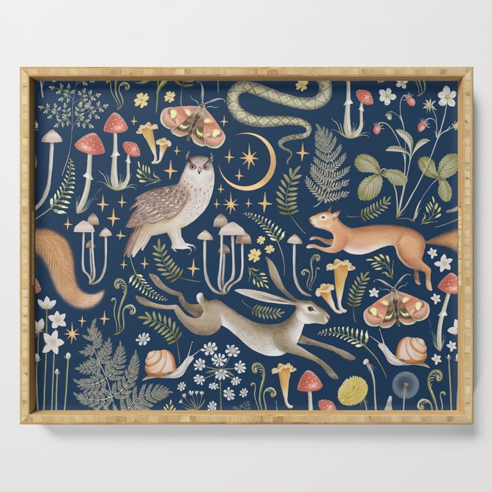 Enchanted Magical Midnight Forest Serving Tray Gallery Image 1