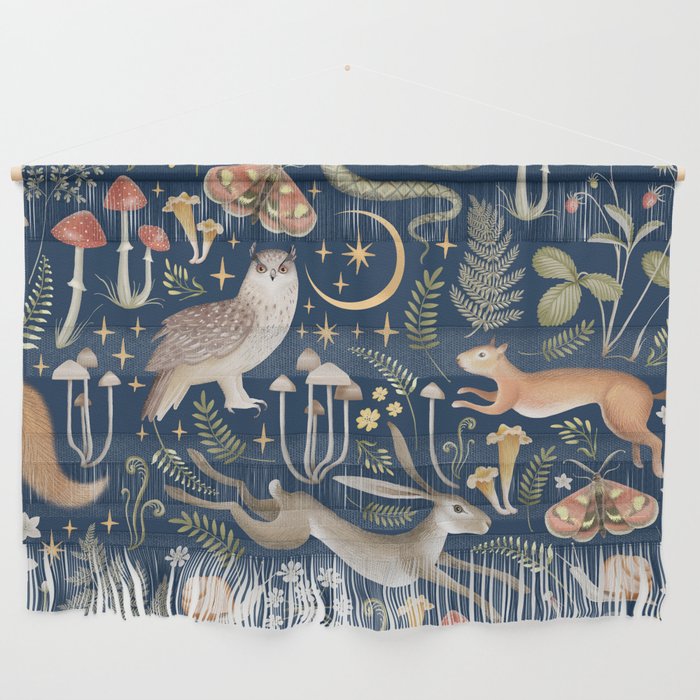 Enchanted Magical Midnight Forest Wall Hanging Gallery Image 1