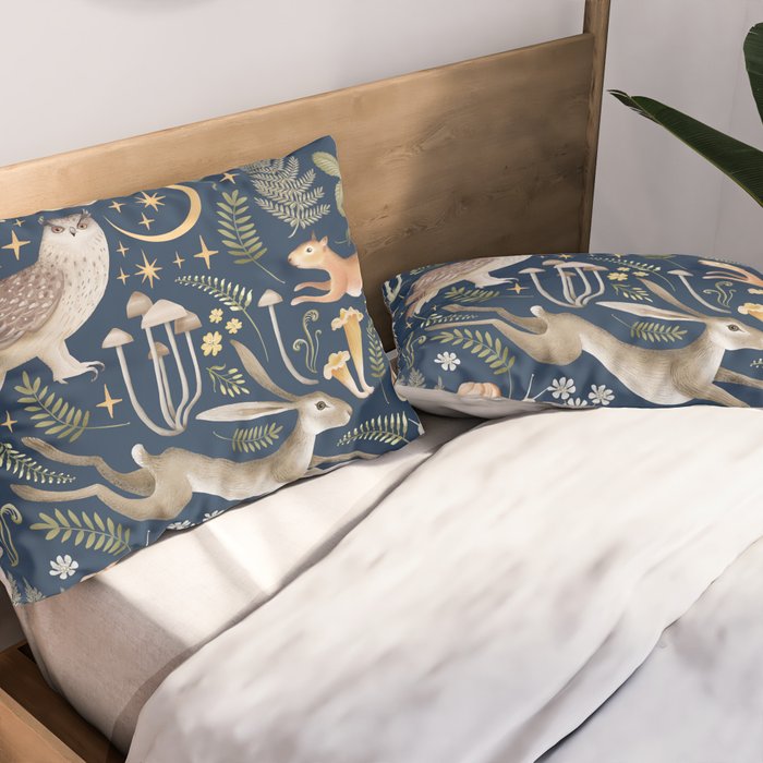 Enchanted Magical Midnight Forest Pillow Sham Gallery Image 2