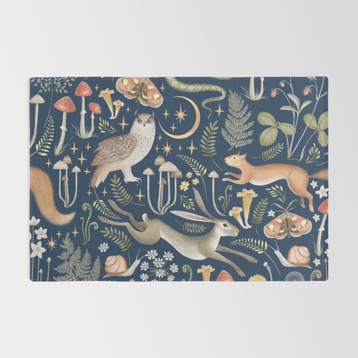 Enchanted Magical Midnight Forest Rug Gallery Image 2