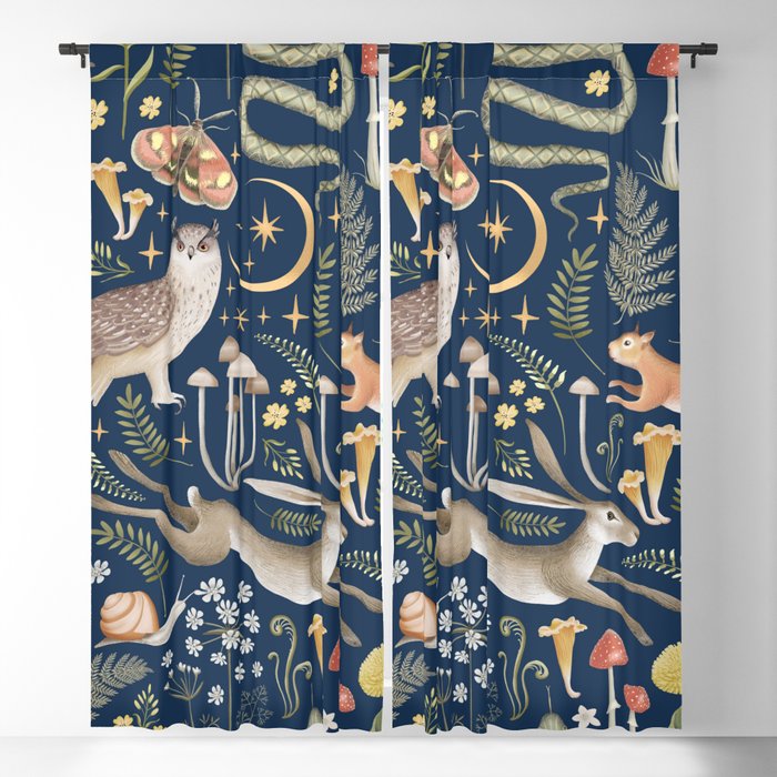Enchanted Magical Midnight Forest Window Curtain Gallery Image 5
