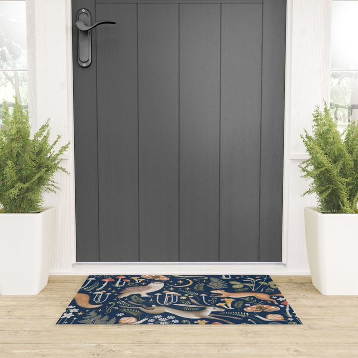 Enchanted Magical Midnight Forest Welcome Mat Gallery Image 3