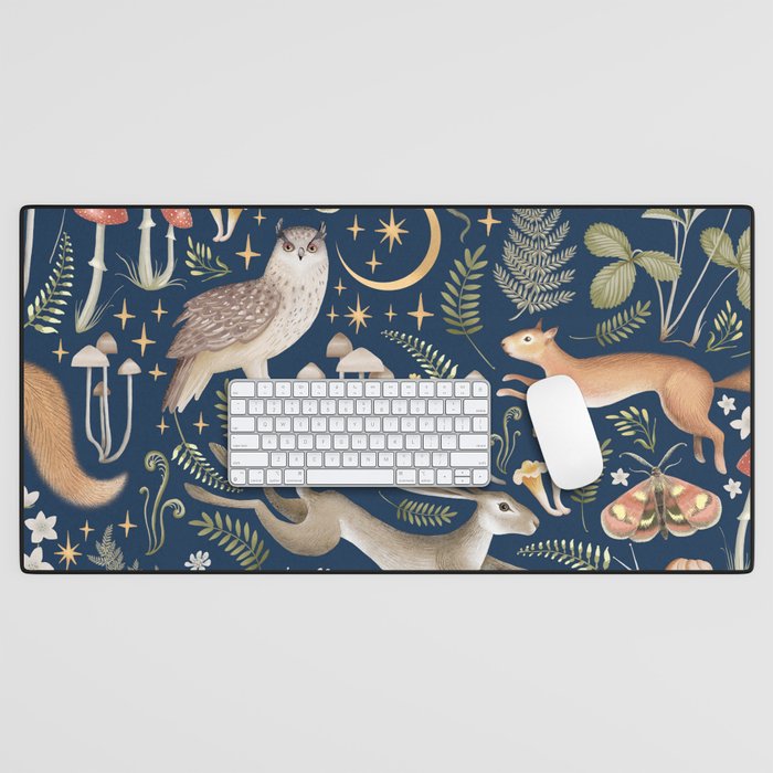 Enchanted Magical Midnight Forest Desk Mat Gallery Image 1