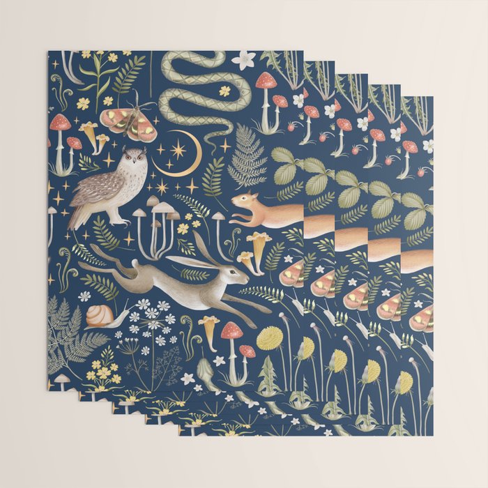 Enchanted Magical Midnight Forest Wrapping Paper Gallery Image 3