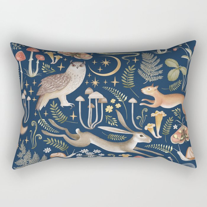 Enchanted Magical Midnight Forest Rectangular Pillow Gallery Image 2