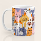 Funny diverse cat crowd character cartoon background Coffee Mug Gallery Image 3