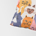 Funny diverse cat crowd character cartoon background Pillow Sham Gallery Image 4