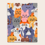 Funny diverse cat crowd character cartoon background Notebook Gallery Image 4