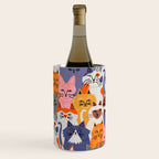 Funny diverse cat crowd character cartoon background Wine Chiller Gallery Image 2