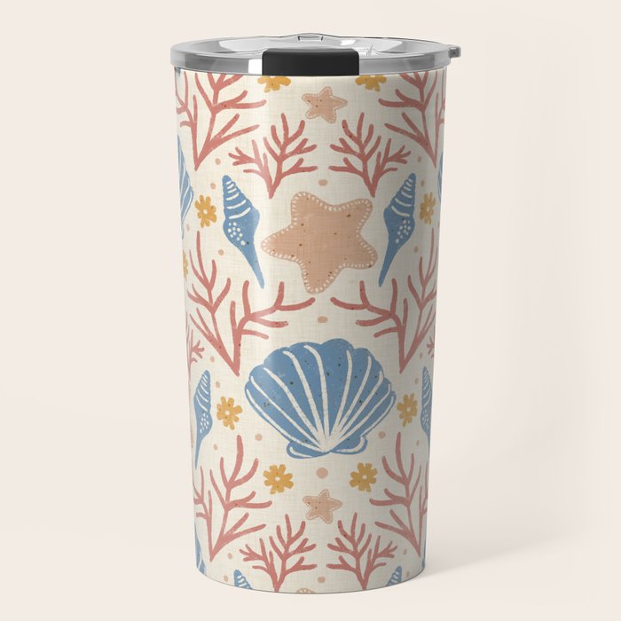 Seashells and Starfish Travel Mug Gallery Image 1