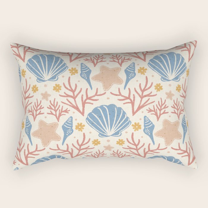 Seashells and Starfish Rectangular Pillow Gallery Image 2