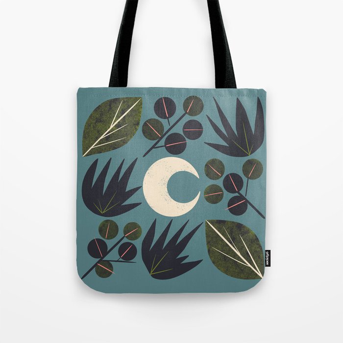 Moonlit Leaves Grid Tote Bag Gallery Image 1