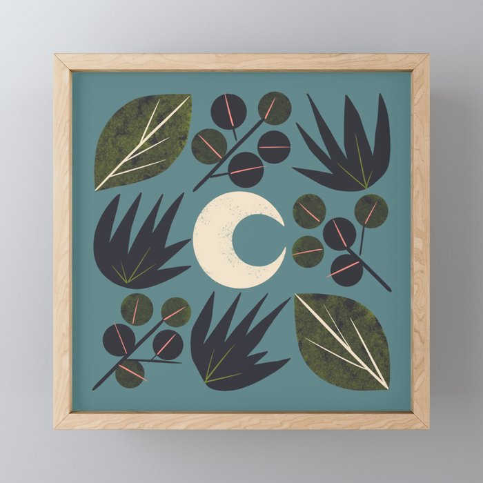 Moonlit Leaves Grid Mini Art Print Gallery Image 1