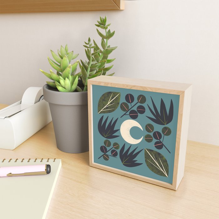 Moonlit Leaves Grid Mini Art Print Gallery Image 2