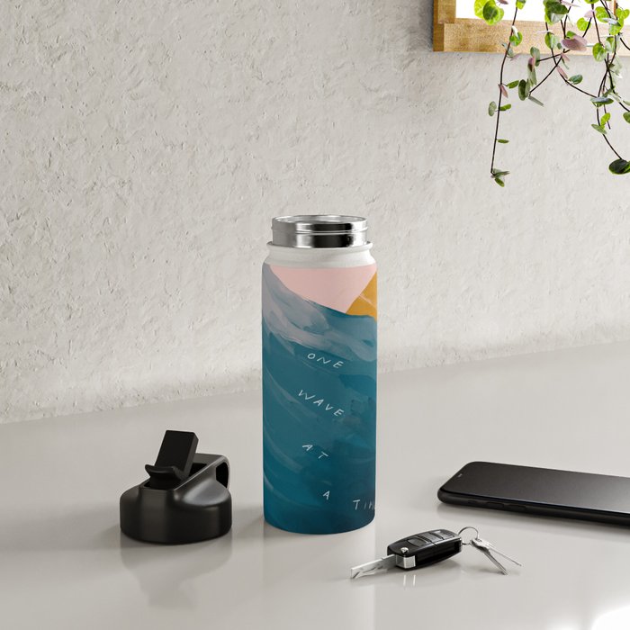 "One Wave At A Time" Water Bottle Gallery Image 5