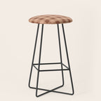 Gingham Large Brown Dark Light Tan Stool Gallery Image 1