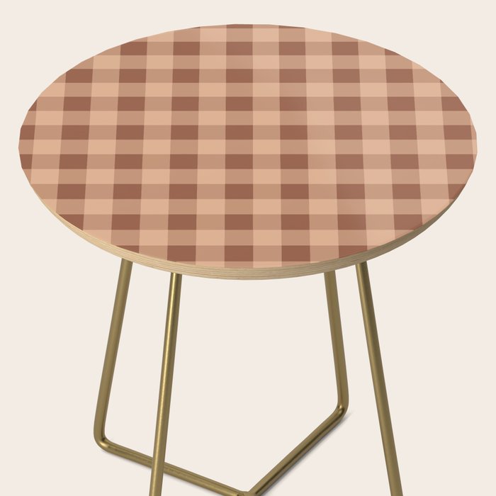 Gingham Large Brown Dark Light Tan Side Table Gallery Image 2