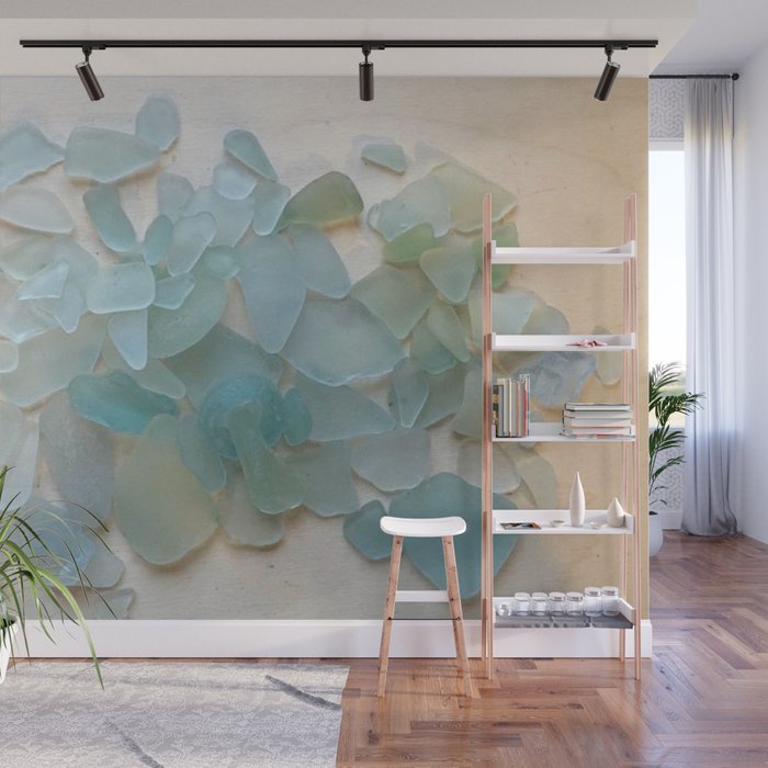 Ocean Hue Sea Glass Wall Mural Gallery Image 1