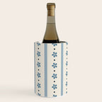 Blue And Cream Stripes And Flowers Wine Chiller Gallery Image 2