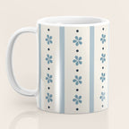 Blue And Cream Stripes And Flowers Coffee Mug Gallery Image 3