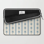 Blue And Cream Stripes And Flowers Laptop Sleeve Gallery Image 2