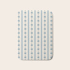 Blue And Cream Stripes And Flowers Bath Mat Gallery Image 1