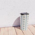 Blue And Cream Stripes And Flowers Travel Mug Gallery Image 4