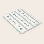 Blue And Cream Stripes And Flowers Notebook Gallery Image 2