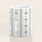 Blue And Cream Stripes And Flowers Coffee Mug Gallery Image 4