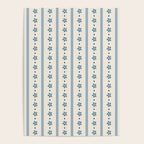 Blue And Cream Stripes And Flowers Poster Gallery Image 4