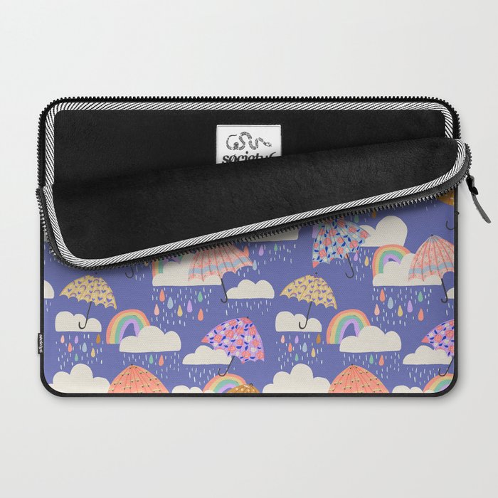 Spring Rain with Umbrellas Laptop Sleeve Gallery Image 2