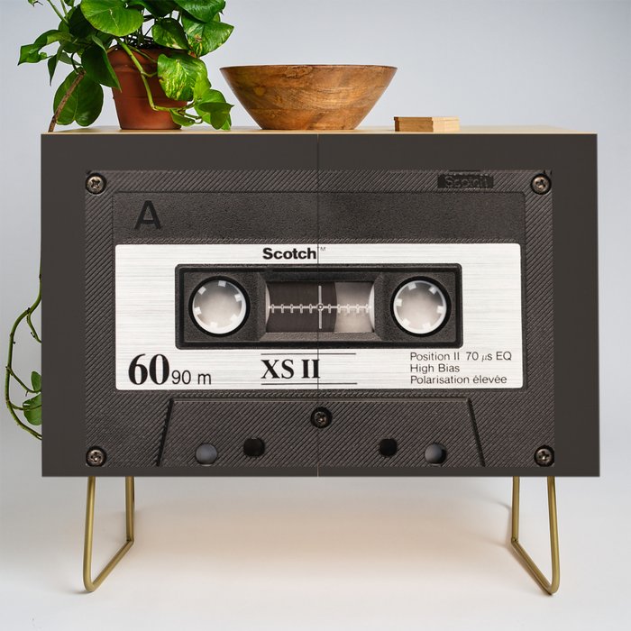 Cassette Tape Black And White #decor #society6 #buyart Credenza Gallery Image 1