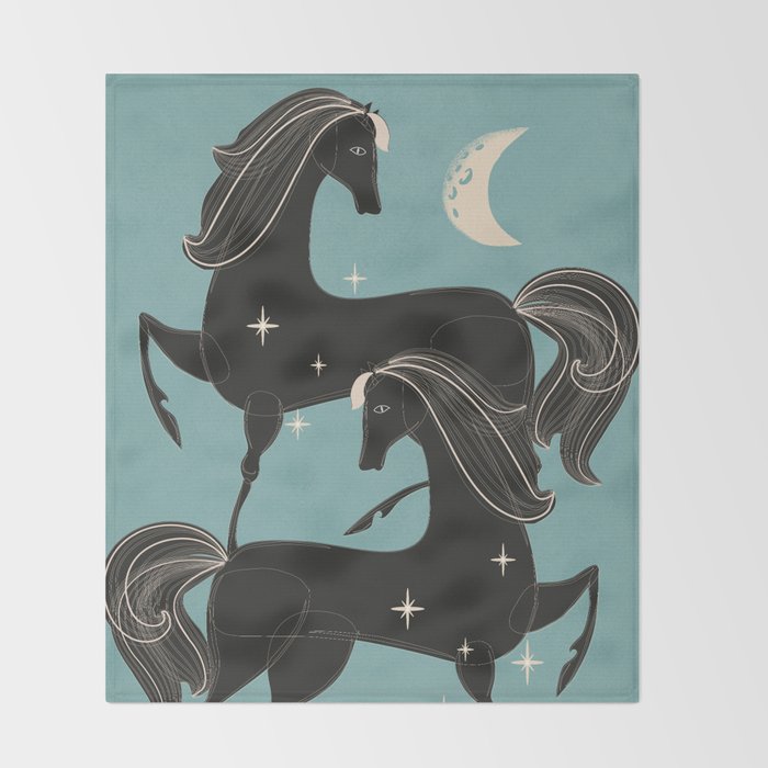 Horses 6 Throw Blanket Gallery Image 2