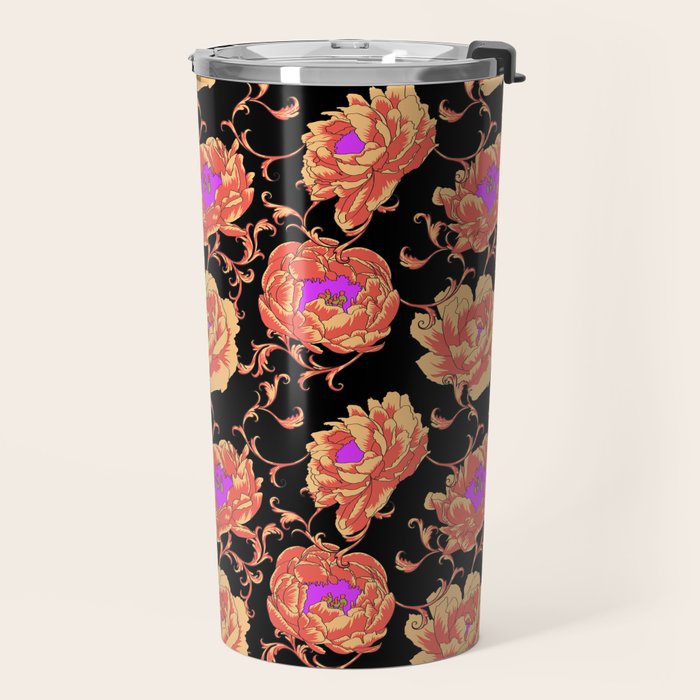 Romantic Vintage Peonies Travel Mug Gallery Image 2