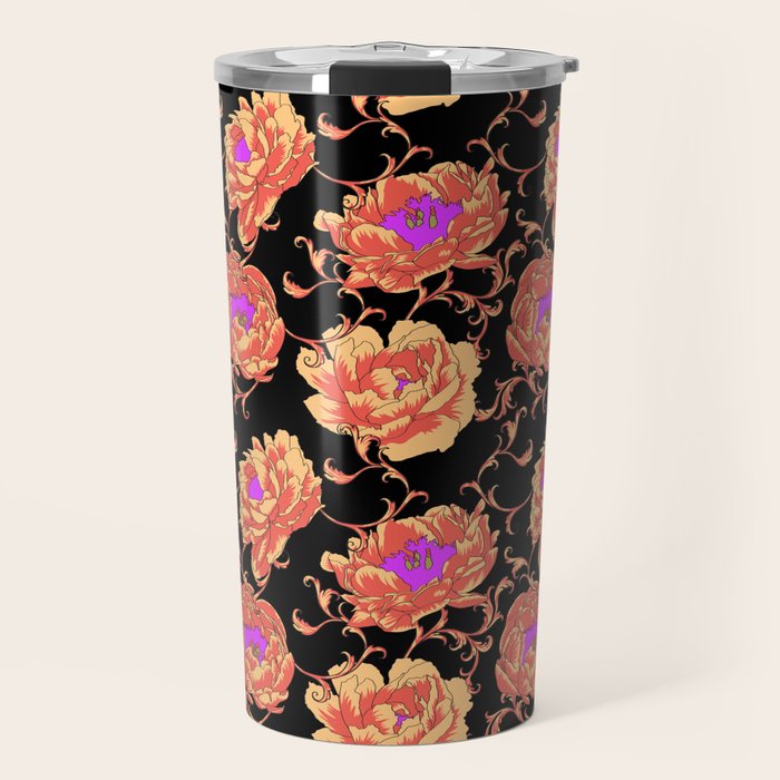 Romantic Vintage Peonies Travel Mug Gallery Image 1