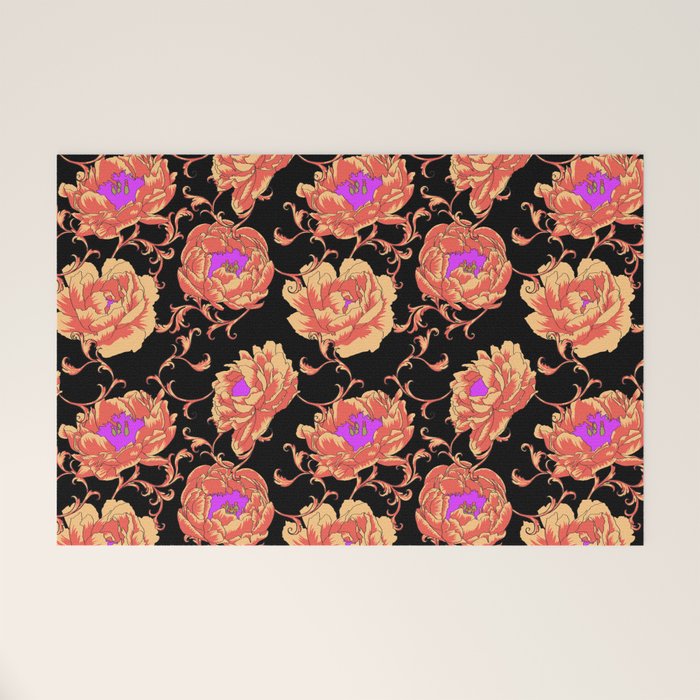 Romantic Vintage Peonies Welcome Mat Gallery Image 1
