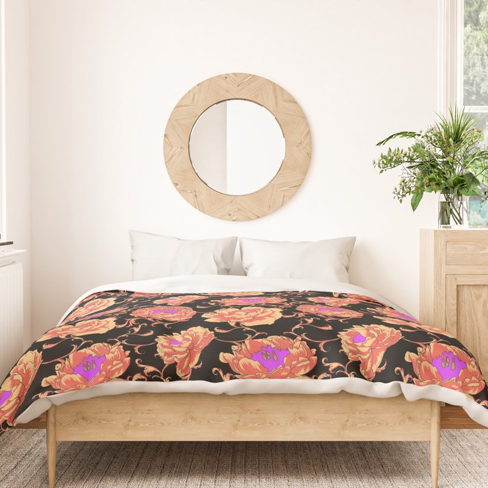 Romantic Vintage Peonies Duvet Cover Gallery Image 3