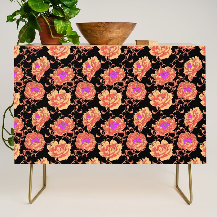 Romantic Vintage Peonies Credenza Gallery Image 1